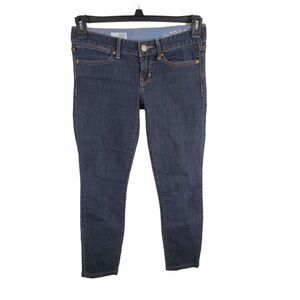 Gap1969 Jeans 25/0 Womens Petite Low Rise Dark Wash Skinny Leg Blue Casual